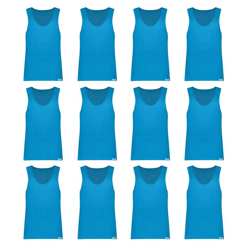  زیرپوش رکابی مردانه برهان تن پوش مدل 3-01 رنگ آبی فیروزه ای بسته 12 عددی
