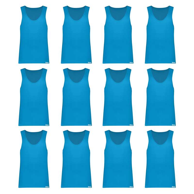  زیرپوش رکابی مردانه برهان تن پوش مدل 3-01 رنگ آبی فیروزه ای بسته 12 عددی