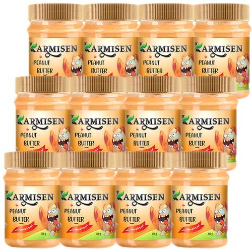 کره بادام زمینی ساده کارمیسن- 300 گرم مجموعه 12 عددی