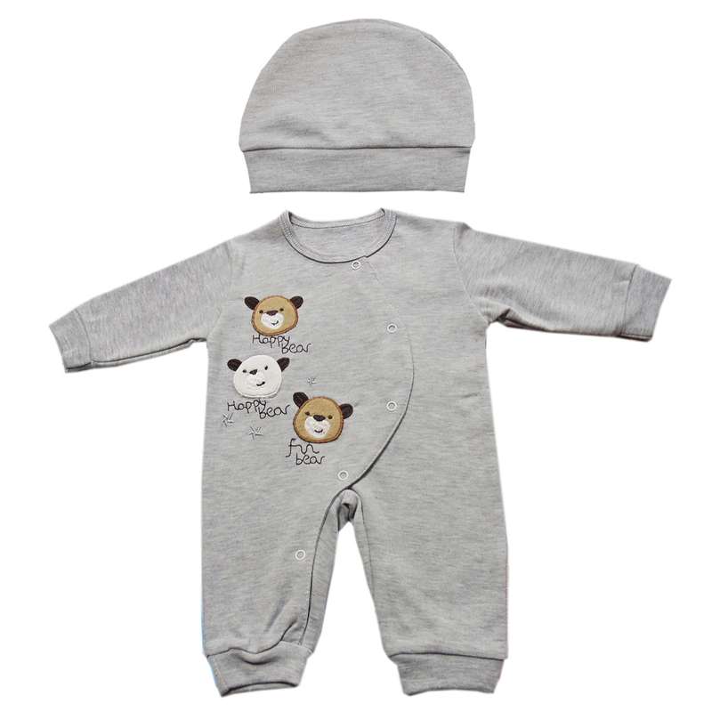 ست سرهمی و کلاه نوزادی مدل خرس