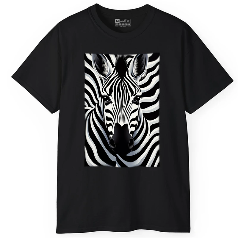 تی‌شرت آستین کوتاه مردانه پاد آفرین مدل گورخر کد PT822