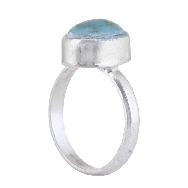 انگشتر نقره زنانه مدل رکاب دست ساز فیروزه نیشابور کد AW_736