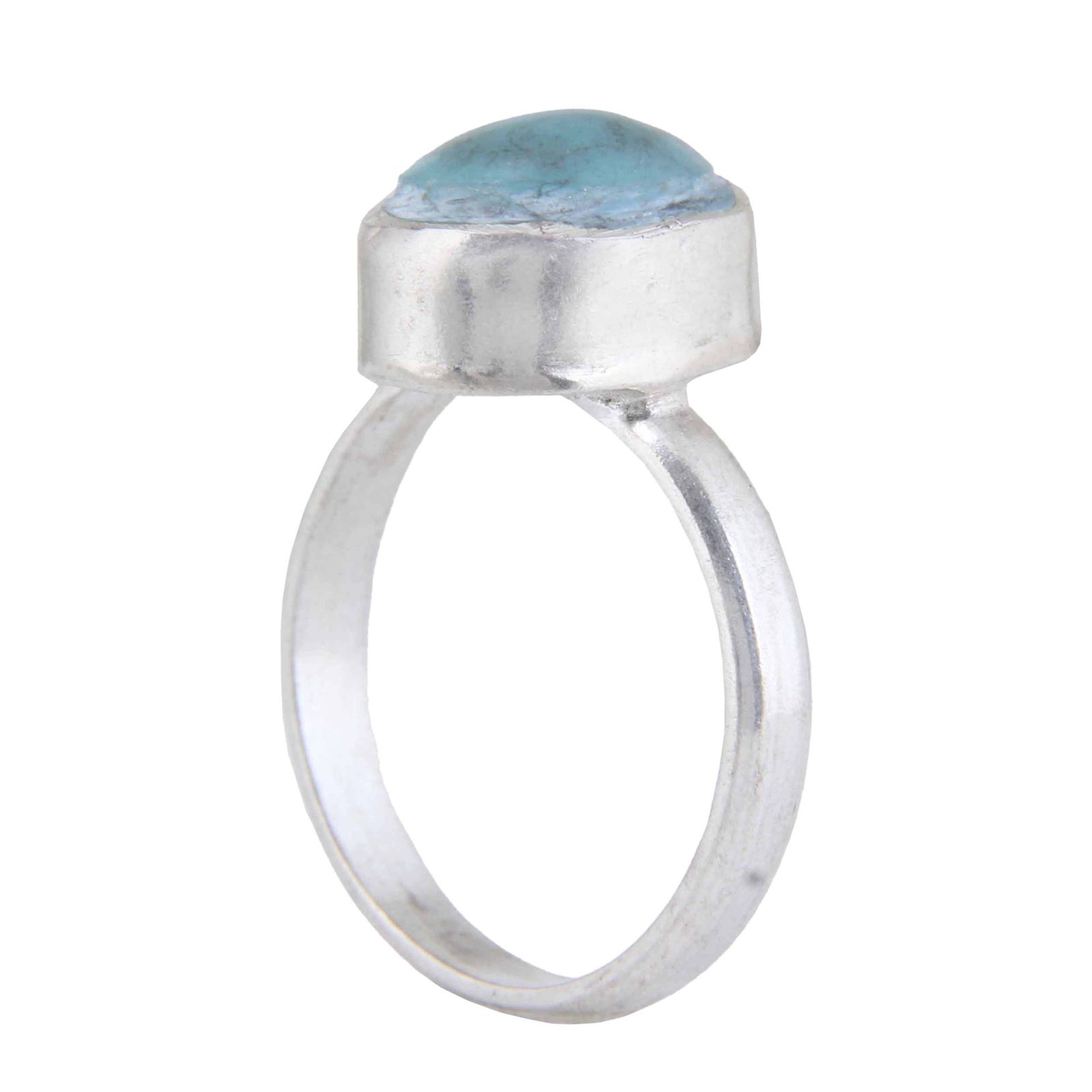 انگشتر نقره زنانه مدل رکاب دست ساز فیروزه نیشابور کد AW_736 - - 1