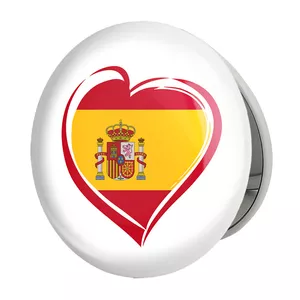 آینه جیبی خندالو طرح پرچم اسپانیا مدل تاشو کد 20678 