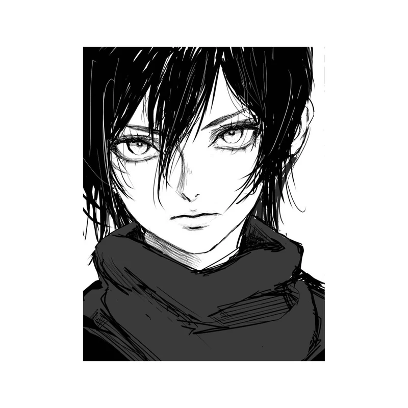 استیکر لپ تاپ و موبایل مدل انیمه طرح حمله به تایتان میکاسا آکرمن Attack on Titan Mikasa Ackerman کد 4498