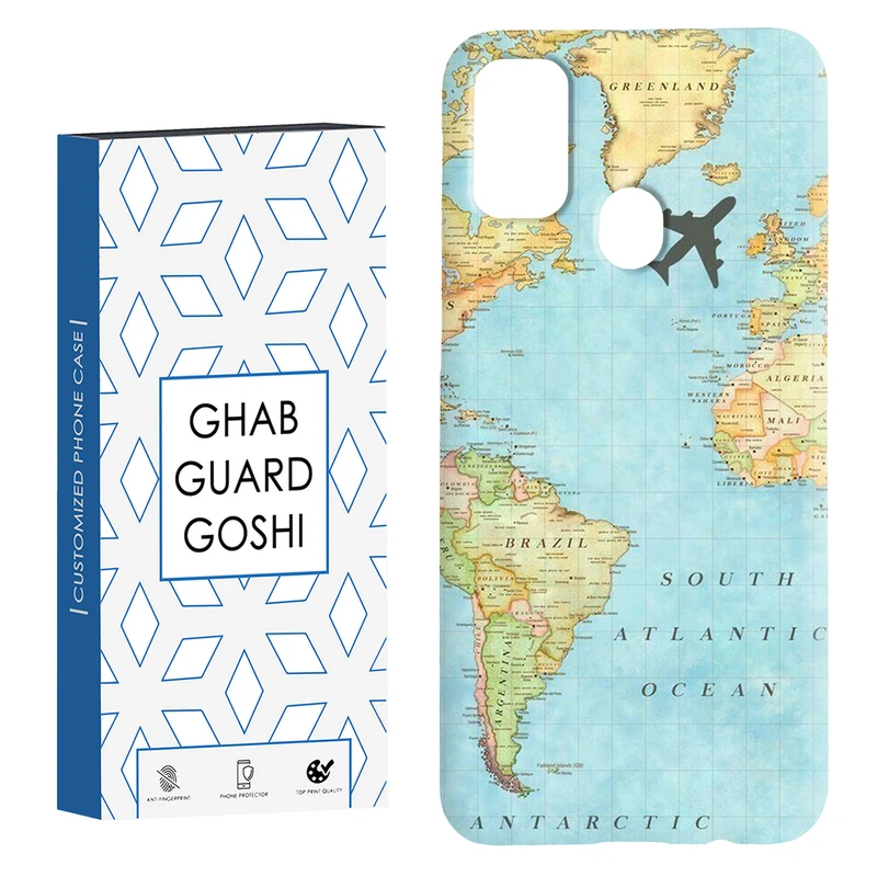 کاور قاب گارد گوشی طرح نقشه جهان کد Dimo-057 مناسب برای گوشی موبایل سامسونگ Galaxy M30s / M21