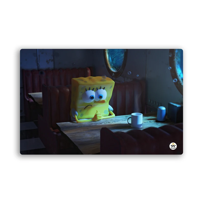 ماوس پد مخصوص بازی شادیت مدل باب اسفنجی کد227 سایز 37*27 سانتی متر
