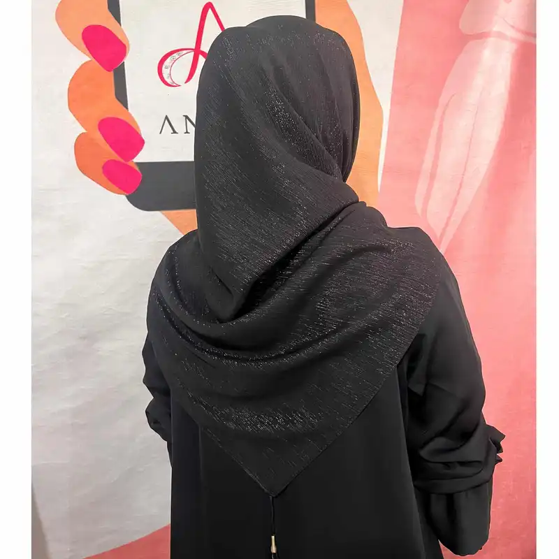 روسری زنانه مدل حریر لمه دار ساده منگوله دار کد 6010