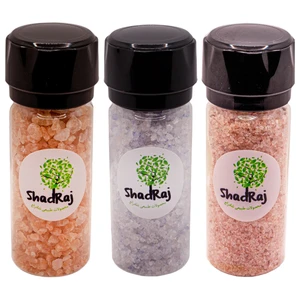 نمک آبی و نمک صورتی هیمالیا و نمک نارنجی پنجاب شادراج-160 گرم  بسته 3 عددی