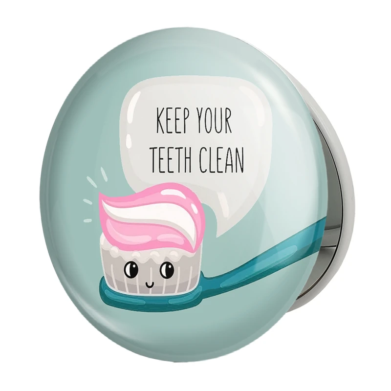 آینه جیبی خندالو طرح دندان و دندانپزشکی کودکانه مدل تاشو کد 27764 