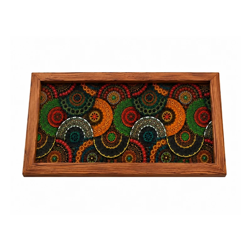 سینی چوبی مدل  زمرد