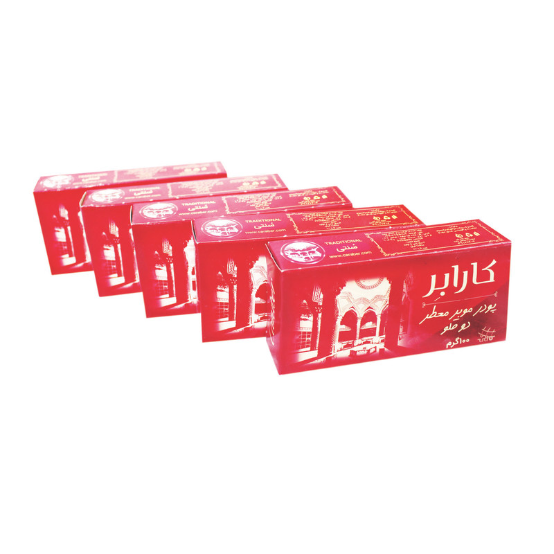 پودر موبر کارابر مدل سنتی وزن 100 گرم مجموعه 5 عددی پودر موبر کارابر مدل سنتی وزن 100 گرم مجموعه 5 عددی