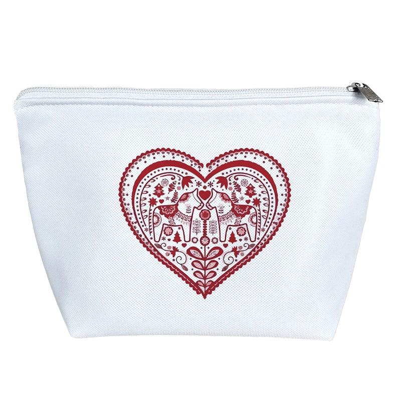 کیف لوازم آرایش دخترانه خندالو مدل قلب قرمز کد 8157