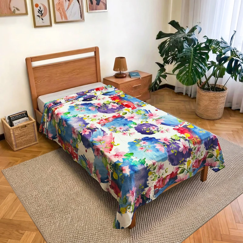 ملحفه پنبه ای پامیل مدل RL170IS یک نفره سایز 150x250 سانتی‌متر