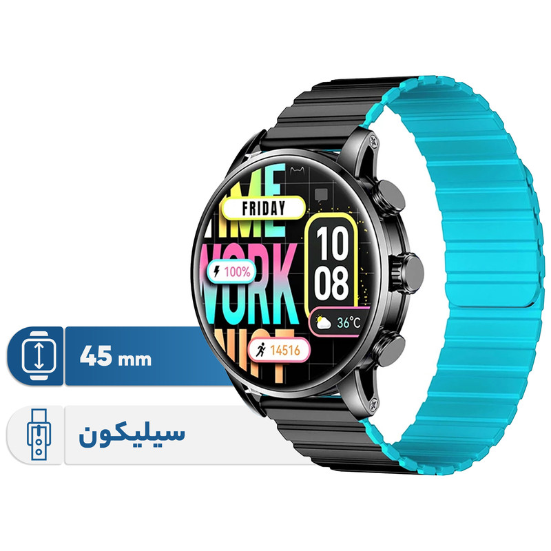 ساعت هوشمند 46 میلی‌متری کیسلکت مدل Smart Calling Watch Kr2 Ltd با بند سیلیکونی