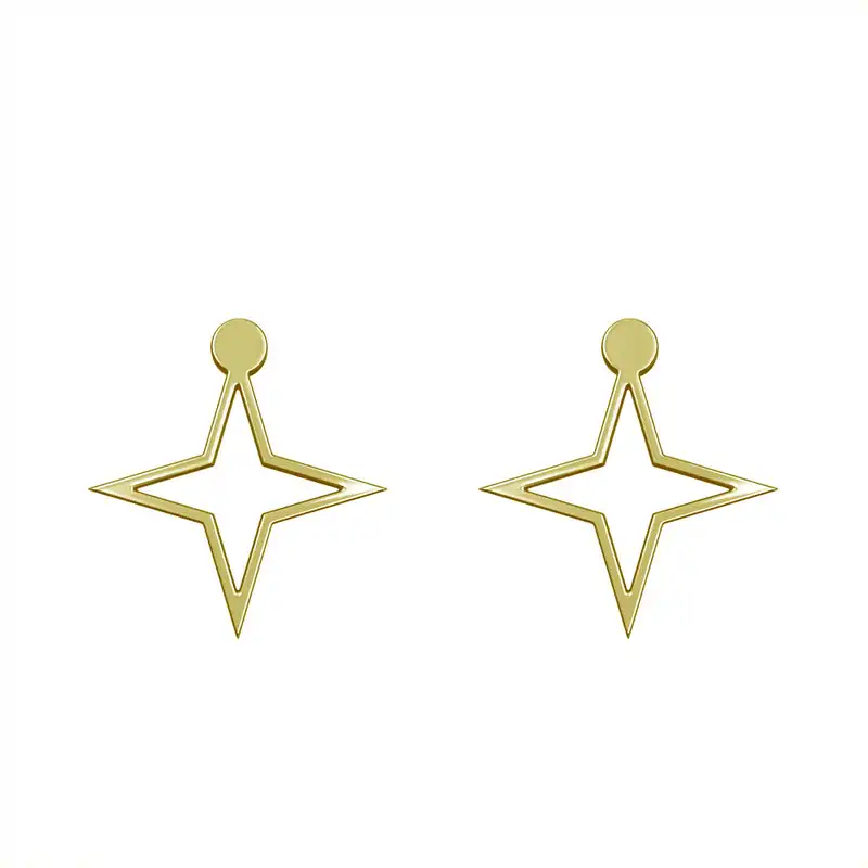 گوشواره طلا 18 عیار زنانه مدوپد مدل ستاره کد GA1-15488