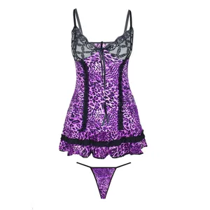 لباس خواب پلنگی زنانه مدل دو تیکه