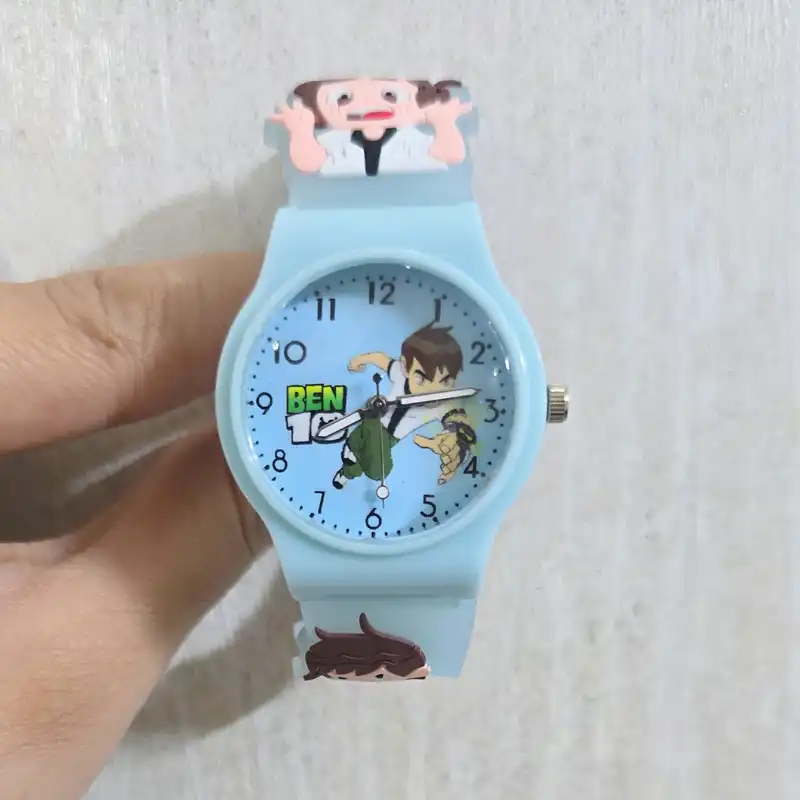 ساعت مچی عقربه ای بچگانه مدل بند سیلیکونی طرح بن تن کد ۱