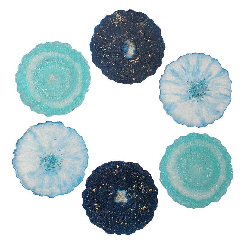 مجموعه ظروف هفت سین 6 پارچه طرح دورانا مدل Blue Galaxy