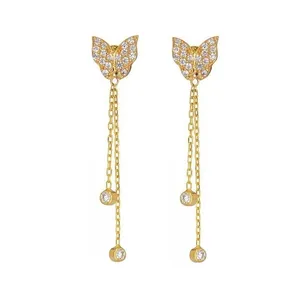 گوشواره طلا 18 عیار زنانه قیراط مدل پروانه کد GH5711