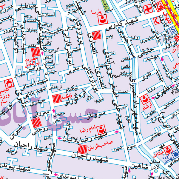 نقشه انتشارات گیتاشناسی نوین مدل راهنمای منطقه 3تهران کد L1303