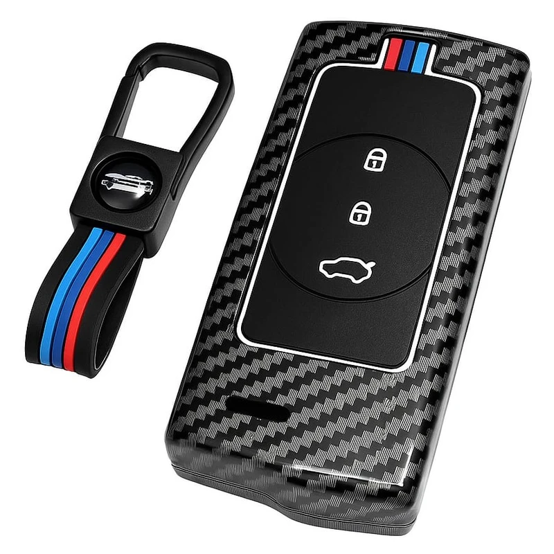 قاب ریموت و سوییچ خودرو چیکال مدل فیبر کربن کد P-1109 مناسب برای MVM X22 PRO/X55 PRO