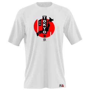 تی شرت آستین کوتاه مردانه مدل Tokyo کد b056 رنگ سفید
