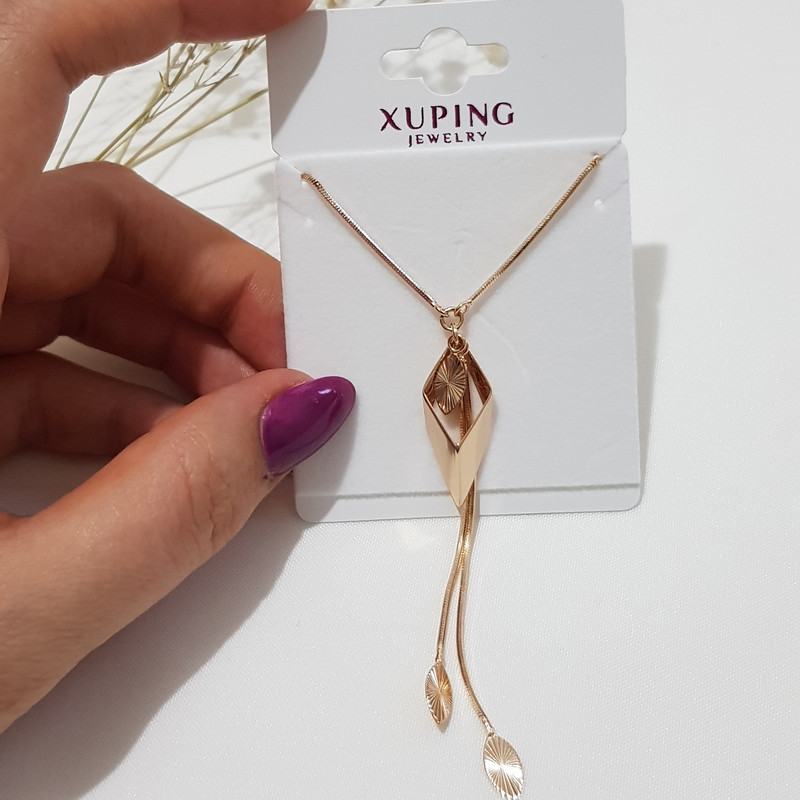 گردنبند زنانه ژوپینگ مدل لوزی آویزدار 214 در ارزانترین فروشگاه اینترنتی ایران ارزان