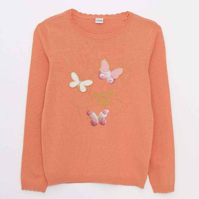 پلیور دخترانه ال سی وایکیکی مدل Butterfly