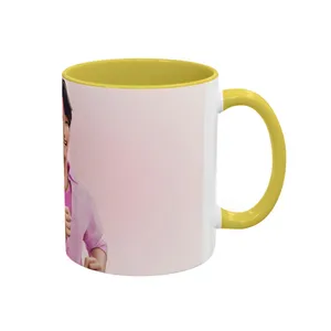 ماگ مدل دسته رنگی طرح ساده