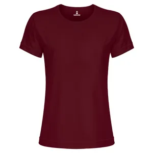 تی شرت آستین کوتاه زنانه ساروک مدل TSHPYR کد 04 رنگ زرشکی