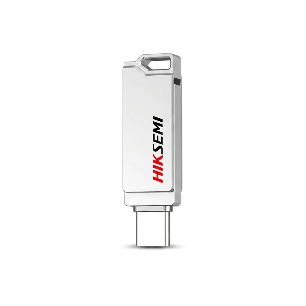 فلش مموری 64 گیگابایت هایک سمی مدل E327C SYNC USB3 با رابط USB و USB-C، سرعت خواندن تا 150 مگابایت بر ثانیه، سرعت نوشتن تا 45 مگابایت بر ثانیه و مقاومت در برابر آب