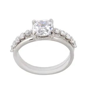 انگشتر نقره زنانه بازرگانی میلادی مدل آبکاری رادیوم کد AWR_896