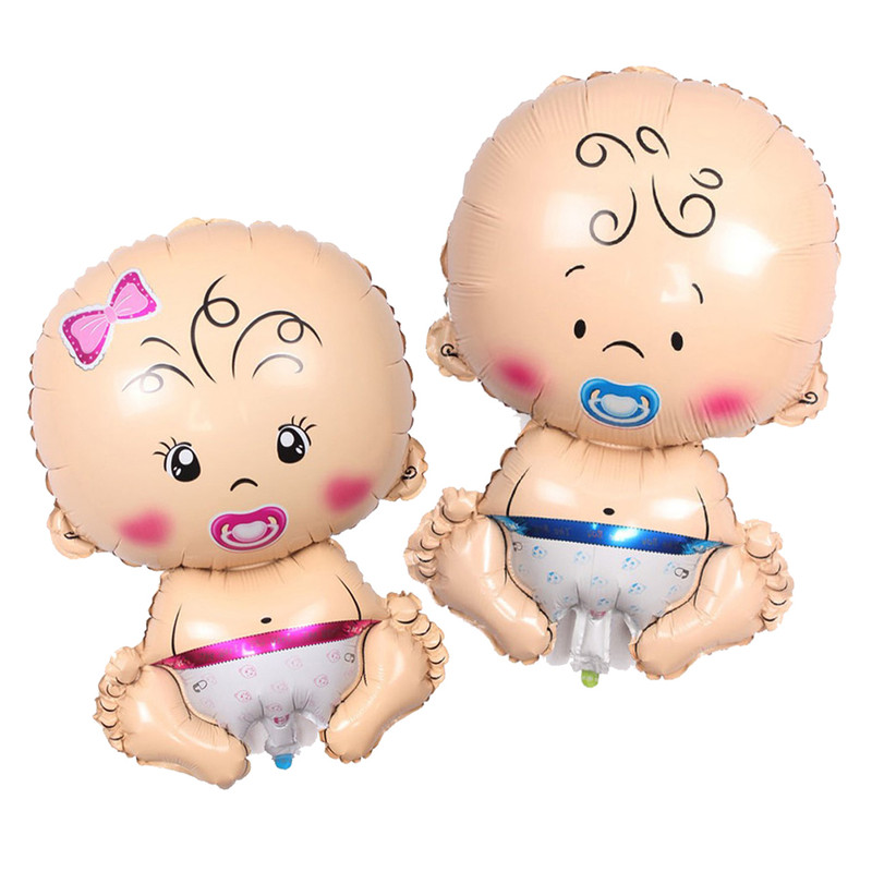 بادکنک فویلی لاکی بالونز طرح نوزاد مدل دختر و پسر کد 1089 مجموعه دو عددی