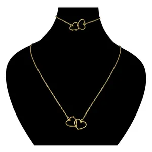 نیم ست طلا 18 عیار زنانه دوست خوب مدل dk1037