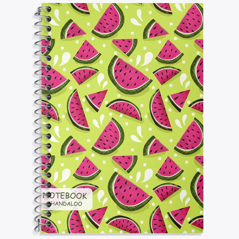 دفتر زبان 50 برگ خندالو مدل دو خط طرح هندوانه کد N734