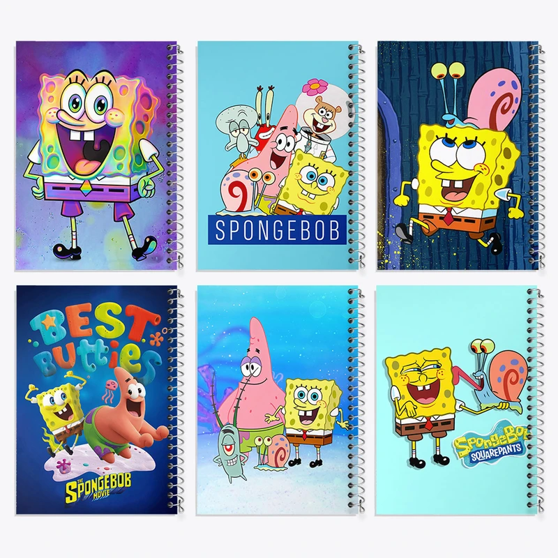دفتر مشق 50 برگ خندالو طرح باب اسفنجی و پاتریک کد 236 مجموعه 6 عددی