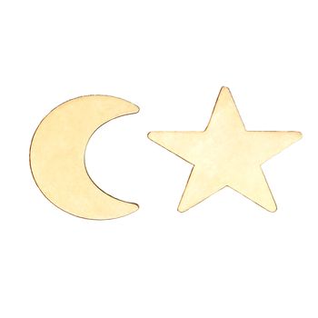 گوشواره طلا 18 عیار زنانه کرابو طرح ماه و ستاره مدل Kr5025