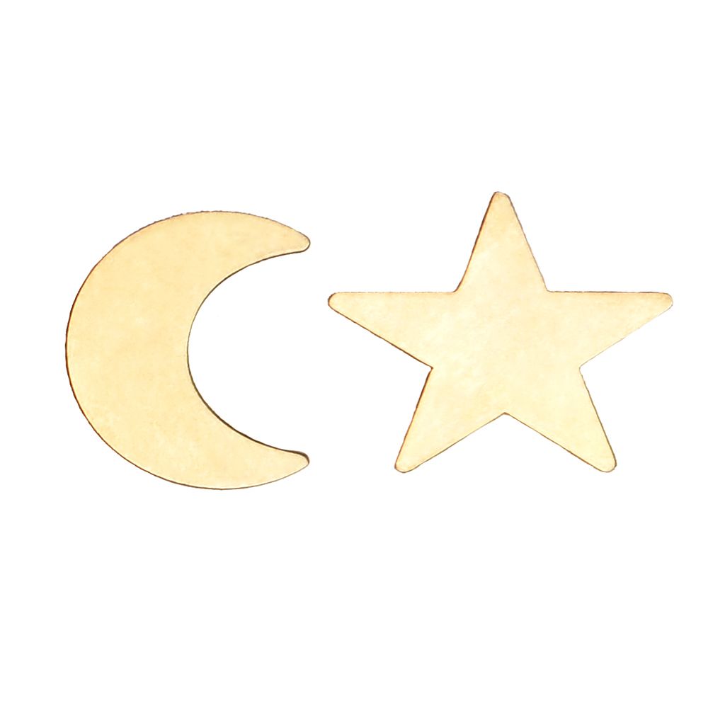 گوشواره طلا 18 عیار زنانه کرابو طرح ماه و ستاره مدل Kr5025 -  - 1