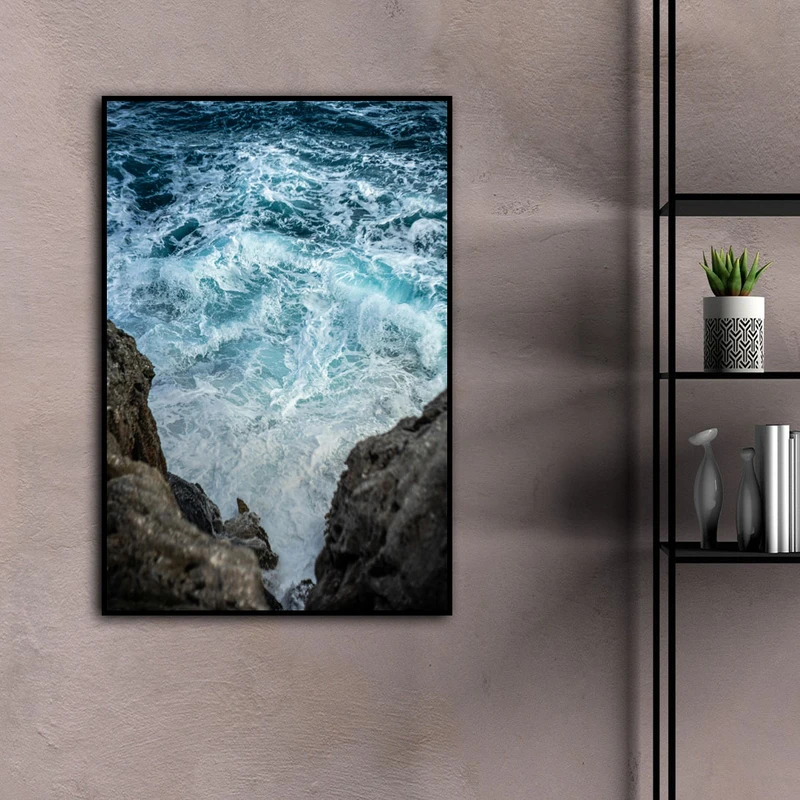 تابلو بکلیت طرح منظره دریا مدل B-D2086 فریم مشکی