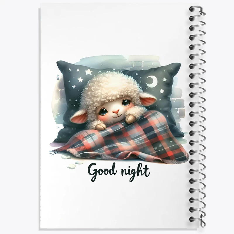 دفتر ژورنال نویسی 50 برگ خندالو مدل نقطه ای طرح گوسفند کیوت کد N5604