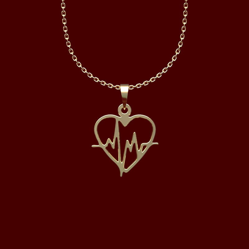 گردنبند طلا 18 عیار زنانه مدوپد مدل ضربان قلب کد MM2-1-1075