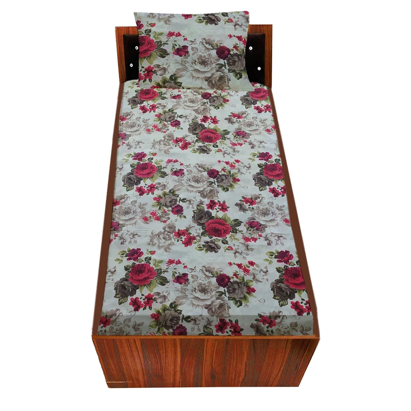 سرویس ملحفه سندس مدل گل کد 1149 یکنفره 2 تکه