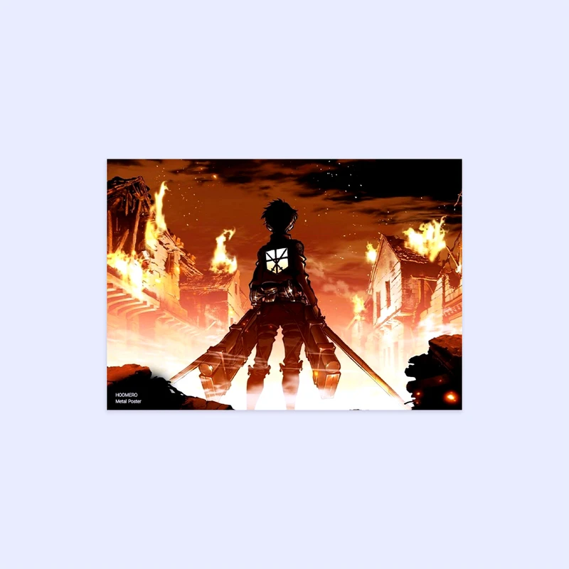 پوستر هومرو مدل فلزی طرح انیمه اتک آن تایتان کد PS869
