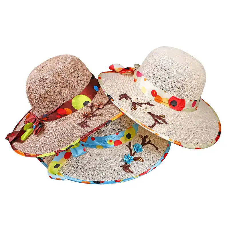 کلاه حصیری مدل 2023 طرح ساحلی