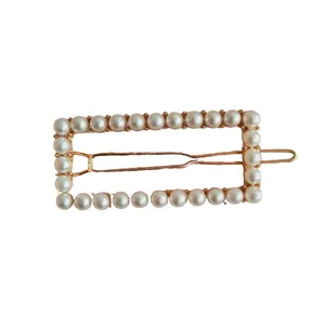 گیره مو زنانه مدل مستطیل مرواریدی