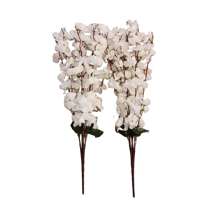 گل مصنوعی مدل بوته شکوفه گیلاس مجموعه 2 عددی