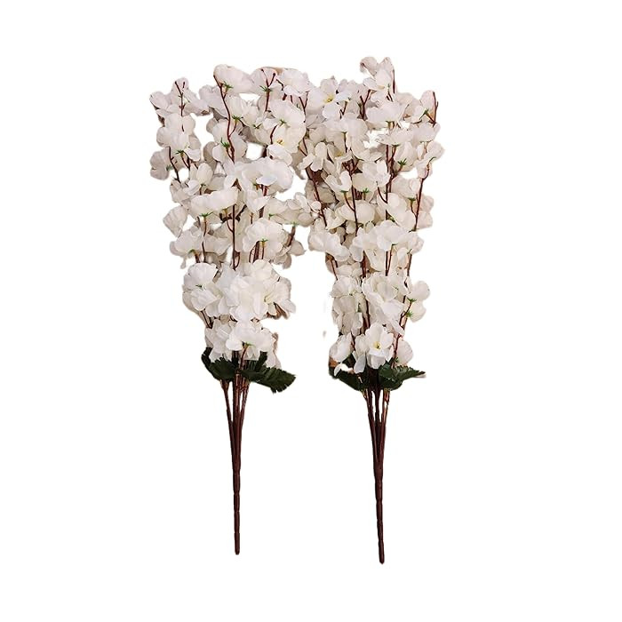 گل مصنوعی مدل بوته شکوفه گیلاس مجموعه 2 عددی