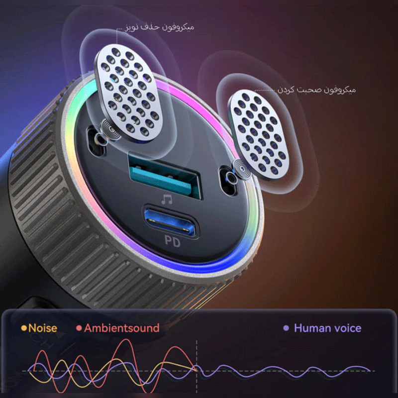 پخش‌کننده اف ام و شارژر فندکی خودرو جوی روم مدل    JR-CCB02 60W