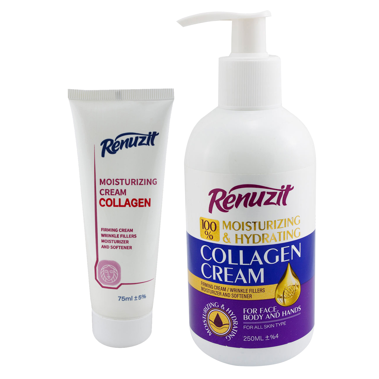 کرم مرطوب کننده رینوزیت مدل COLLAGEN حجم 250 میلی لیتر به همراه کرم مرطوب کننده رینوزیت مدل COLLAGEN حجم 75 میلی لیتر
